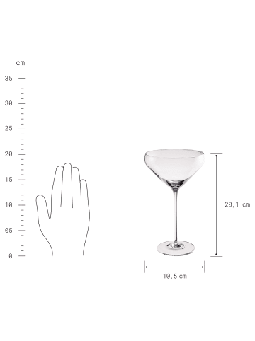 Butlers Cocktailglas CLASSY HOUR 4er-Set in Durchscheinend