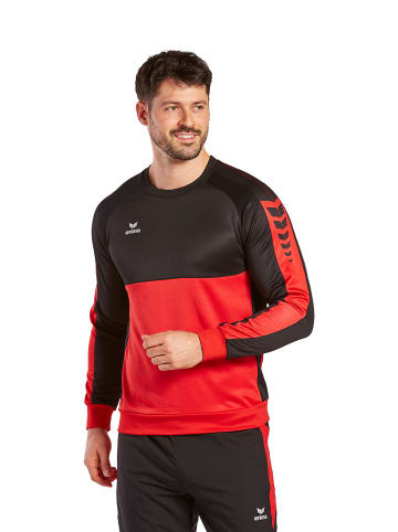 erima Unisex Erwachsene, Erwachsene Six Wings Sweatshirt in rot/schwarz
