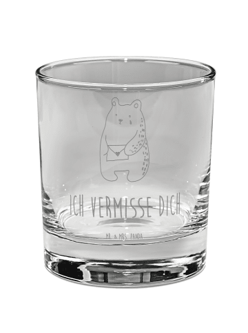 Mr. & Mrs. Panda Tumbler Glas Bär Vermissen mit Spruch in Transparent
