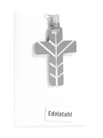 Adeliás Unisex Anhänger – Kreuz Kreuzanhänger aus Edelstahl in silber