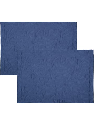 Erwin Müller Jacquard, Baumwollmischung Tischset 2er-Pack Cadiz in blau