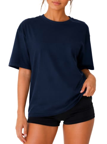 Reichstadt Reichstadt Regular Fit T-Shirt Damen Shoulder Drop 25RSW071 Dark Blue XXL