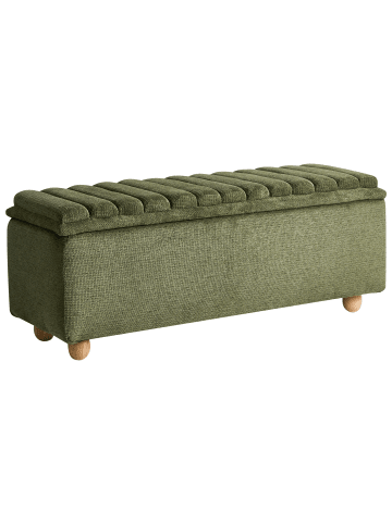 Beliani Bettbank SALIDA in Grün/Braun - (W) 115 x (H) 54 x (L) 39 cm
