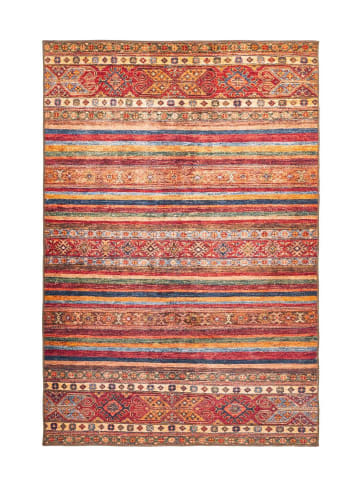 Kayoom Kurzflor Teppich Faye 725 in multi - rot - rechteckig
