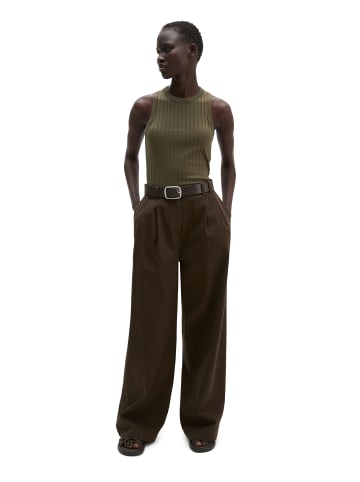 Marc O'Polo Pointelle-Top slim in Mossy Earth