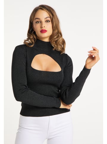 faina Strickpullover in Schwarz Glitzer