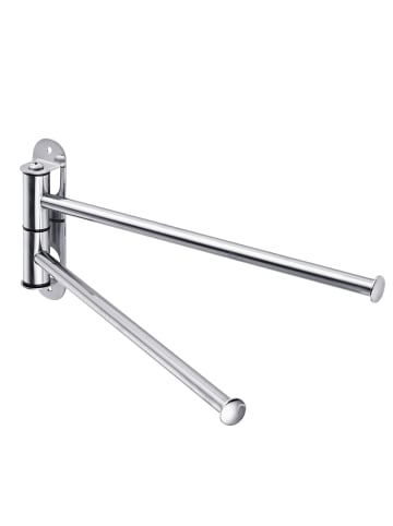 relaxdays Wand-Handtuchhalter in Silber - (B)32,5 x (H)14 x (T)3 cm