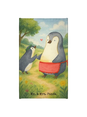 Mr. & Mrs. Panda Handtuch Pinguin mit Kind Design ohne Spruch in Weiß