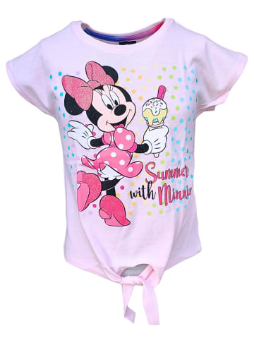 Disney Minnie Mouse T-Shirt Minnie Mouse mit Glitzer & Knoten in Rosa