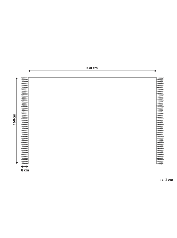 Beliani Kelim BERDIK in Bunt/Beige/Schwarz - (W) 160 x (L) 230 cm