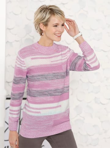 Sieh an! Stehkragenpullover in altrosé-meliert
