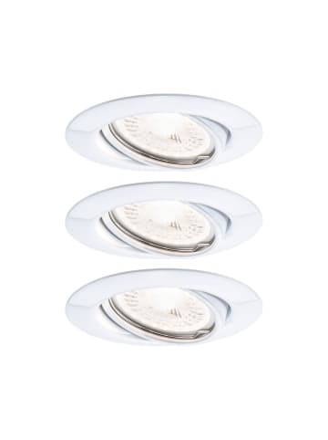 paulmann LED Einbaustrahler Base 3er Set rund schwenkbar dimmbar in Weiß matt -Ø:90 mm