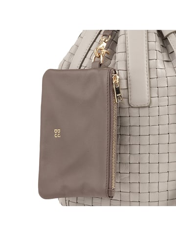 DuDu Filicudi M. Beuteltasche Leder 19 cm in pearl grey