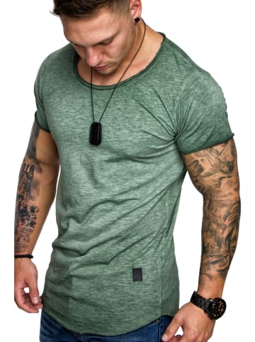 Amaci&Sons Oversize T-Shirt mit Rundhalsausschnitt TIJUANA in Khaki