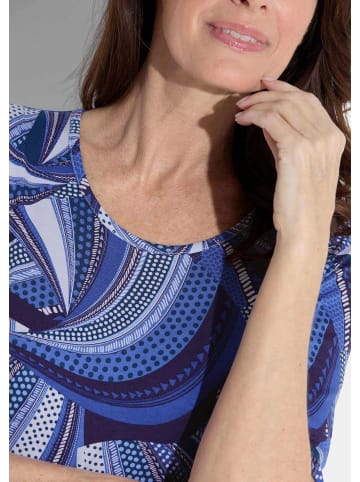 GOLDNER Kurzgröße:  Shirt Shirt in blau / gemustert