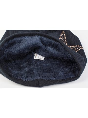 styleBREAKER Feinstrick Beanie Mütze in Midnight-Blue / Dunkelblau