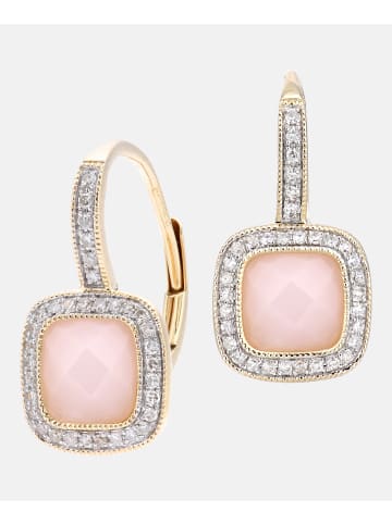Diamant L'éternel Creolen aus 375 Gelbgold mit Diamant mit Opal