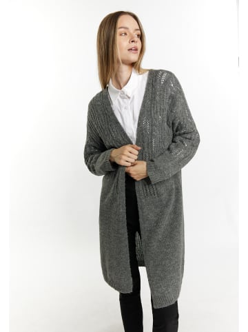 DreiMaster Klassik Long Cardigan in Grau Melange