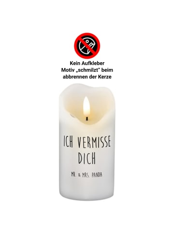 Mr. & Mrs. Panda Kerze Bär Vermissen mit Spruch in Weiß