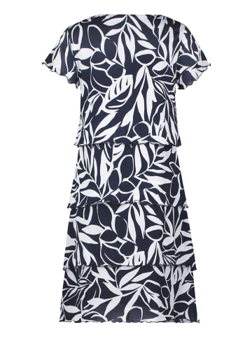 Betty Barclay Stufenkleid mit U-Boot-Ausschnitt in Dunkelblau/Weiß
