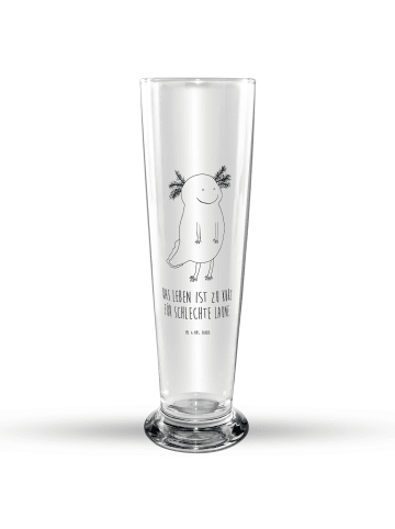 Mr. & Mrs. Panda Bierglas Axolotl Glücklich mit Spruch in Transparent