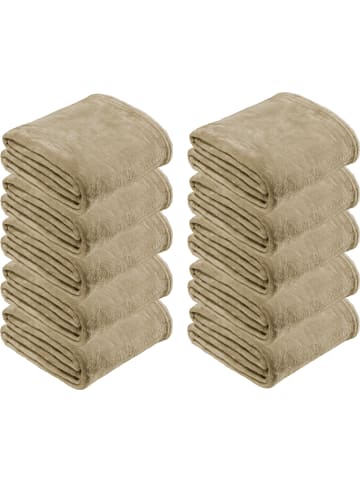REDBEST Fleece, Microfaser Wohndecke 10er-Pack in beige