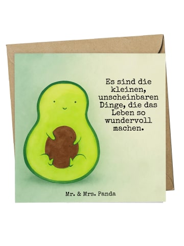 Mr. & Mrs. Panda Deluxe Karte Avocado Kern Design mit Spruch in Weiß