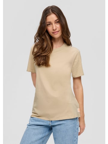 QS T-Shirt kurzarm in Beige