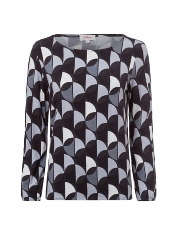 s.Oliver Langarmshirt in anthrazit schwarz