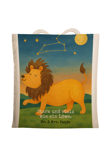 Mr. & Mrs. Panda Schultasche Sternzeichen Löwe Design mit Spruch in Weiß