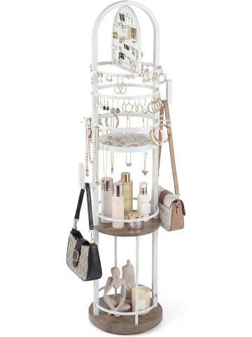 COSTWAY Schmuckständer drehbar 148 cm in Weiß