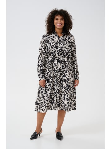 KAFFE curve Kleid KChaliah Regular fit in Black / Light Beige Flower