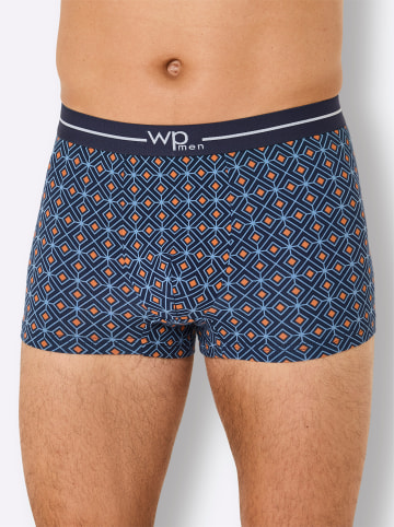 WITT WEIDEN Pants in marine-mittelblau-bedruckt + marine + hellblau