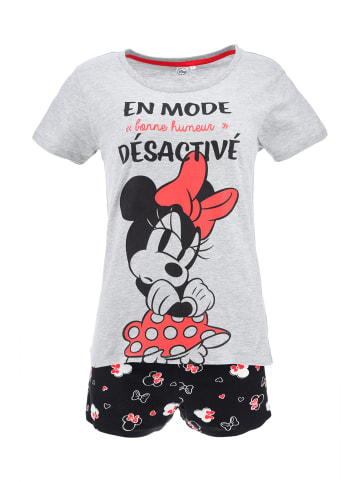 Disney Minnie Mouse 2tlg. Outfit: Schlafanzug kurz Sommer in Grau