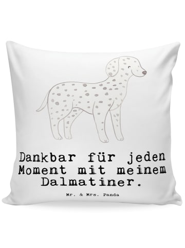 Mr. & Mrs. Panda 40 x 40 Kissen Dalmatiner Moment mit Spruch in Weiß
