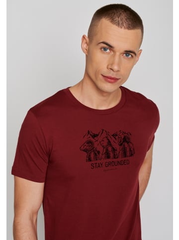 GreenBomb T-Shirt Animal Stay Grounded in Burgunder
