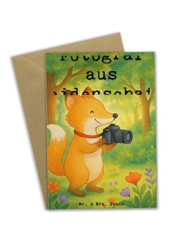 Mr. & Mrs. Panda Glückwunschkarte Fotograf Leidenschaft Design m... in Weiß