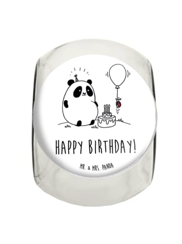 Mr. & Mrs. Panda Bonbonglas Panda Geburtstag mit Spruch in Weiß