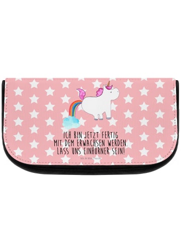 Mr. & Mrs. Panda Kosmetiktasche Einhorn Pupsen mit Spruch in Rot Pastell