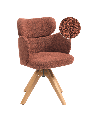 Beliani Esszimmerstuhl MARCY in Orange/Braun - (W) 60 x (H) 85 x (L) 66 cm