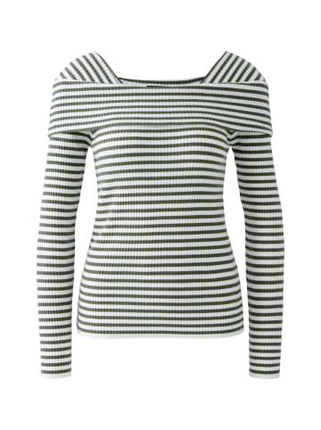 Oui Pullover in khaki white
