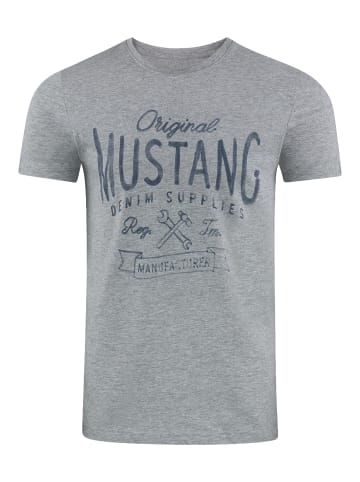 Mustang T-Shirt Basic Print in Grau