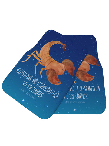 Mr. & Mrs. Panda Automatte Sternzeichen Skorpion mit Spruch in Sternenhimmel Blau