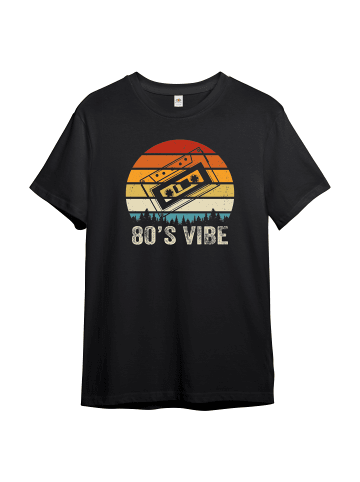 PAULGOS Herren T-Shirt, Retro 80´s vibes in Schwarz