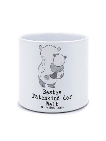 Mr. & Mrs. Panda Pflanzkübel Panda Bestes Patenkind der Welt mit... in Weiß