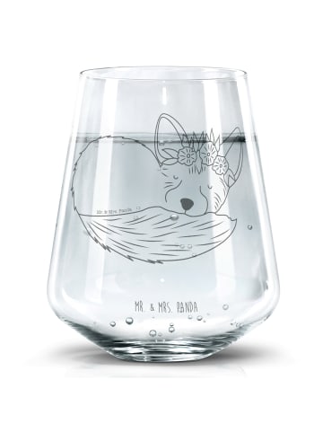 Mr. & Mrs. Panda Glas Wüstenfuchs Blumen ohne Spruch in Transparent