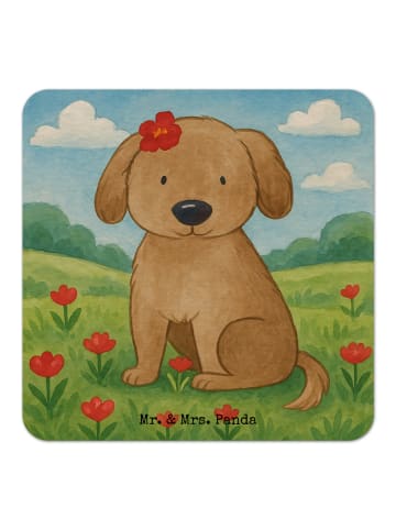 Mr. & Mrs. Panda Bierdeckel Hund Dame Design ohne Spruch in Weiß