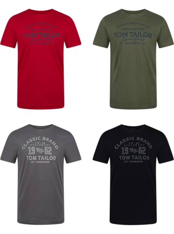 Tom Tailor T-Shirt Tom Tailor 4er Pack in Mehrfarbig