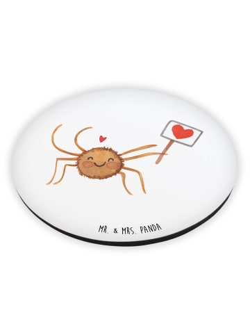 Mr. & Mrs. Panda Rund Magnet Spinne Agathe Motivation ohne Spruch in Weiß