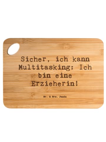 Mr. & Mrs. Panda Holzbrett Spruch Erzieherin Multitasking mit Sp... in Braun